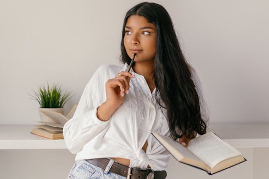 image of a person reading a book on critical thinking