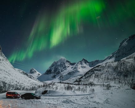 Northern Lights over a Canadian landscape