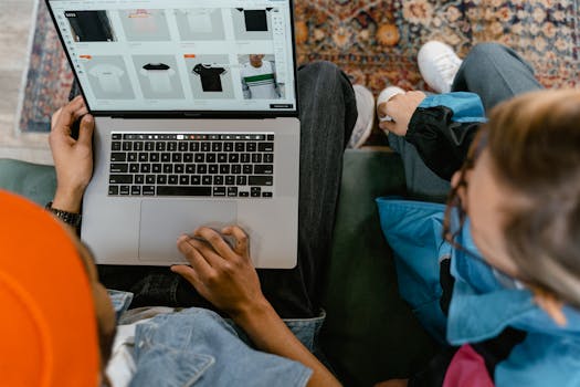 A person using a laptop to research urban legends